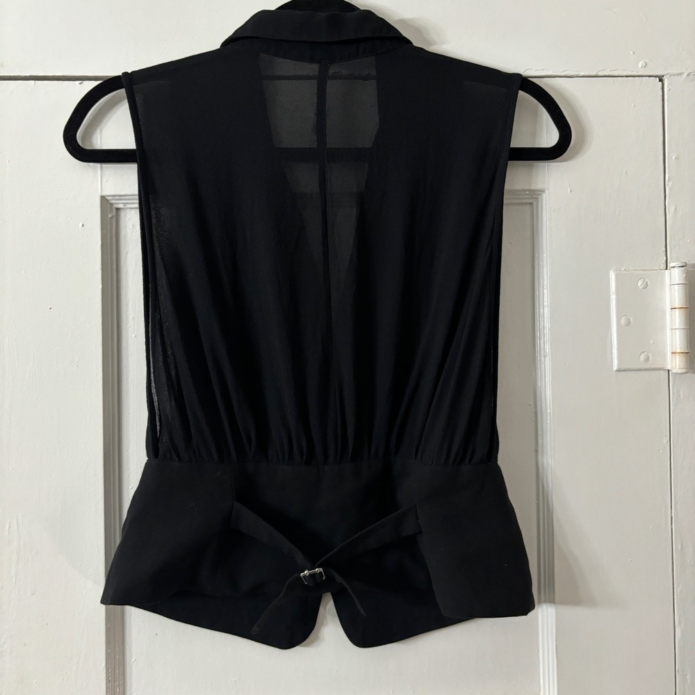Free People Front Lined Vest Sheer In Back